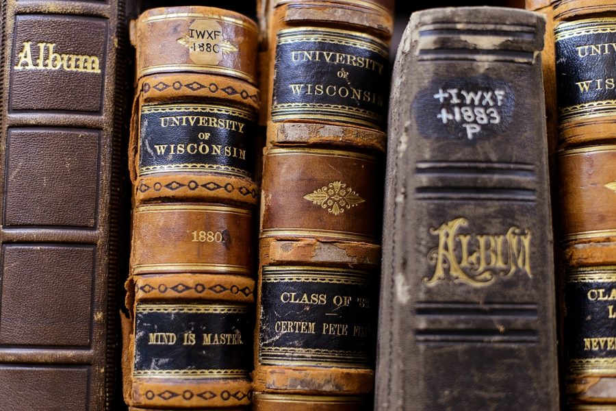 Vintage stack of books.