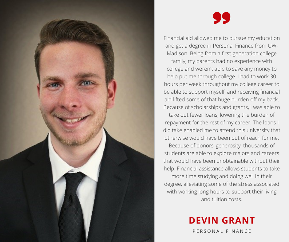 Devin Grant with Scholarship Quote