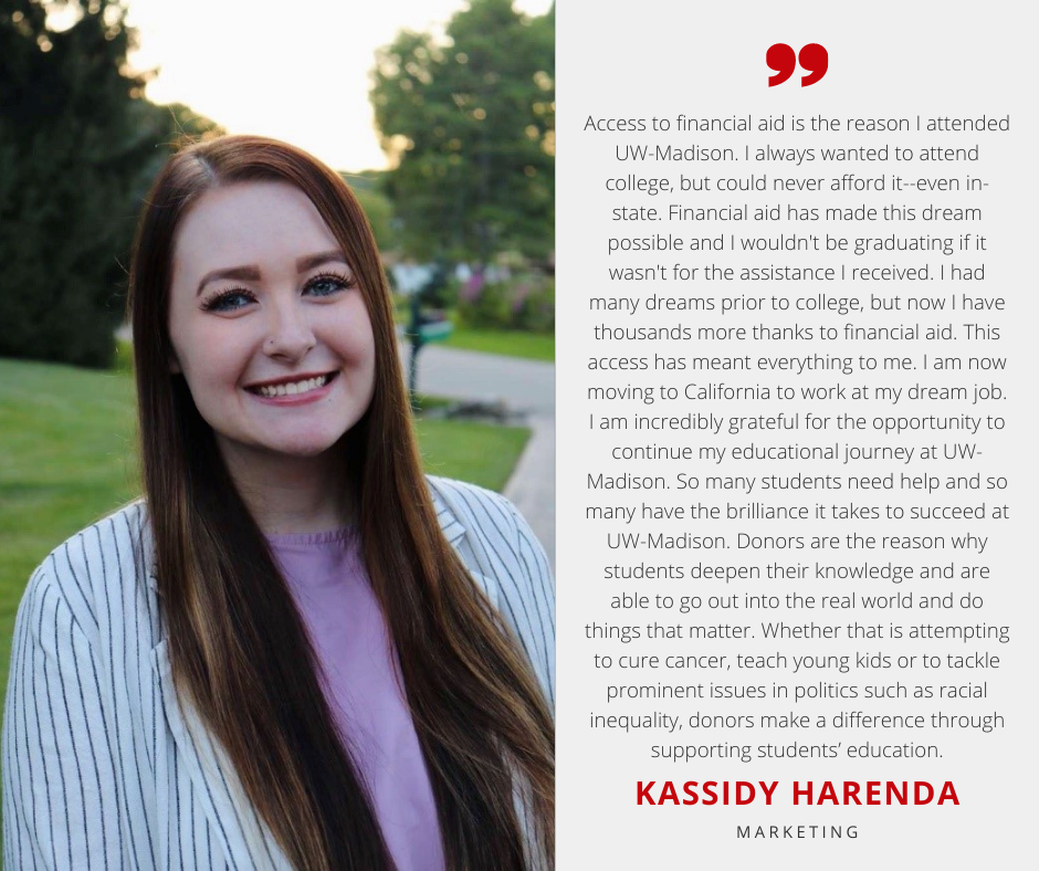 Kassidy Harenda with Scholarship Quote