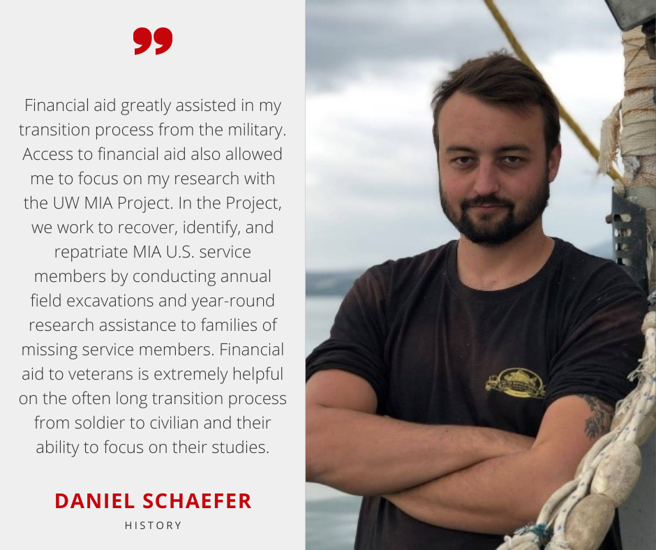 Daniel Schaefer with Scholarship Quote