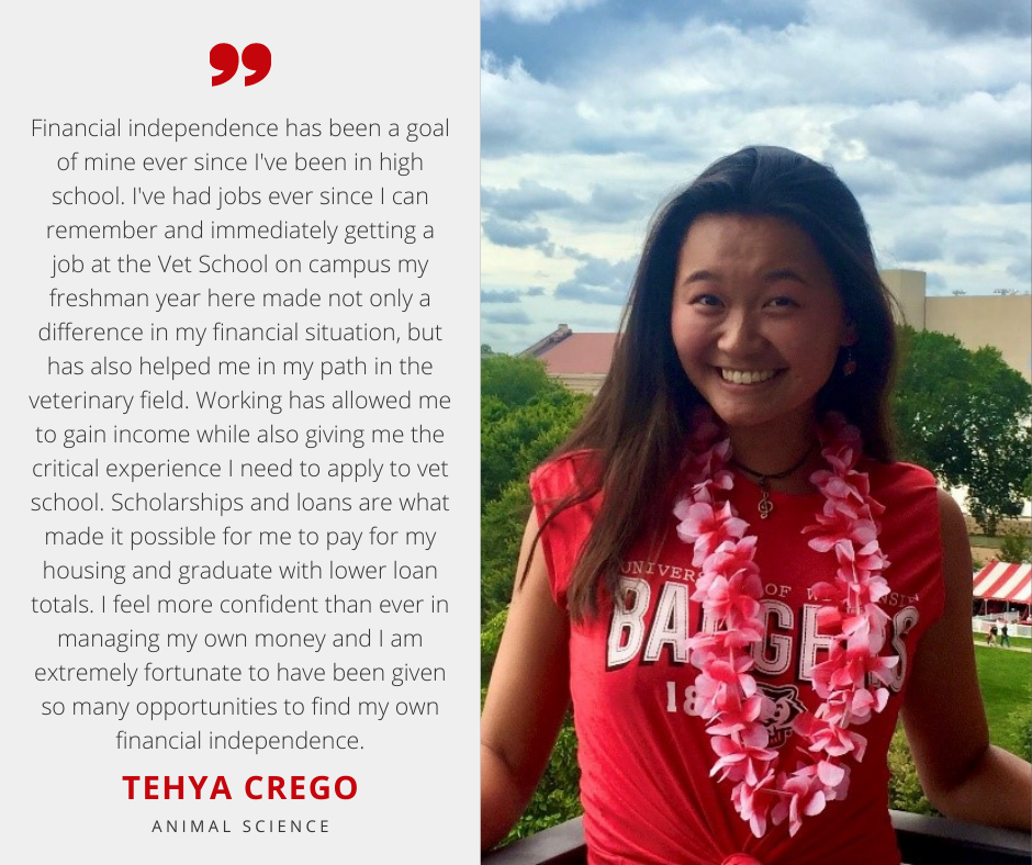 Tehya Crego with Scholarship Quote