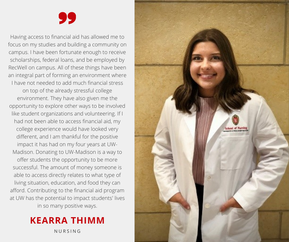 Kearra Thimm with Scholarship Quote