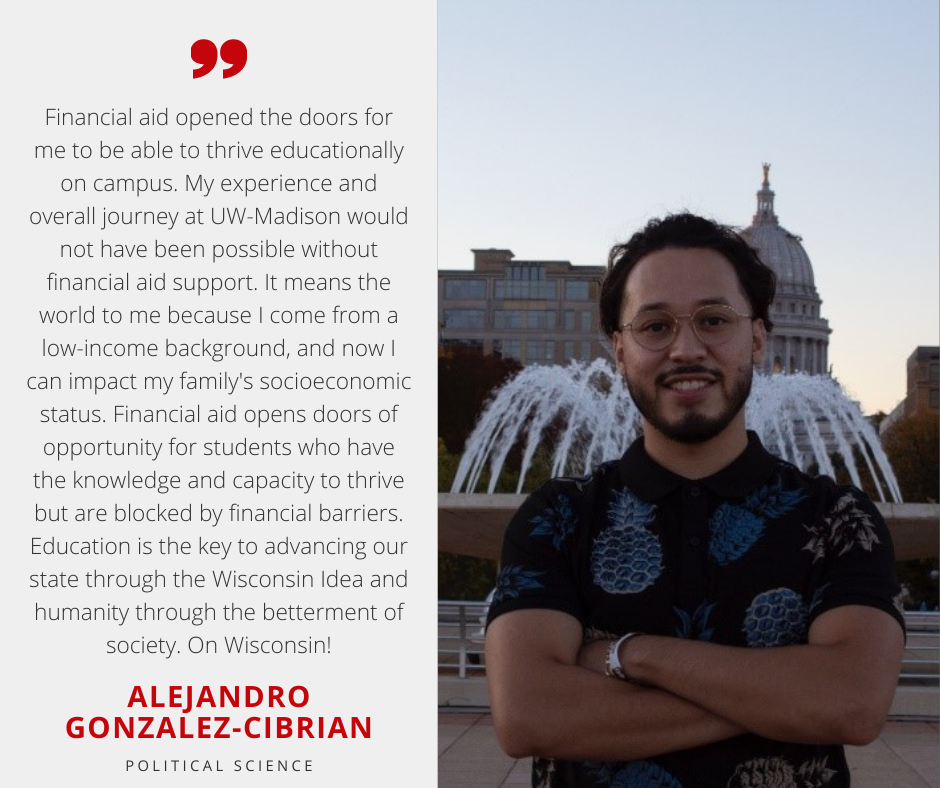 Alejandro Gonzalez-Cibrian with Scholarship Quote