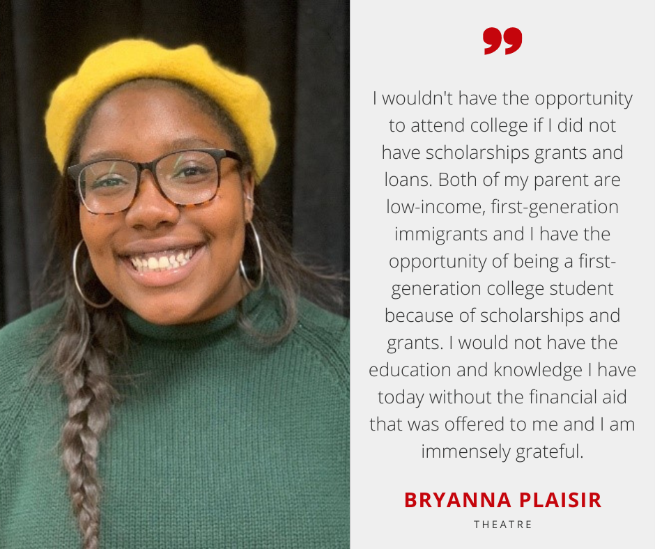 Bryanna Plaisir with Scholarship Quote