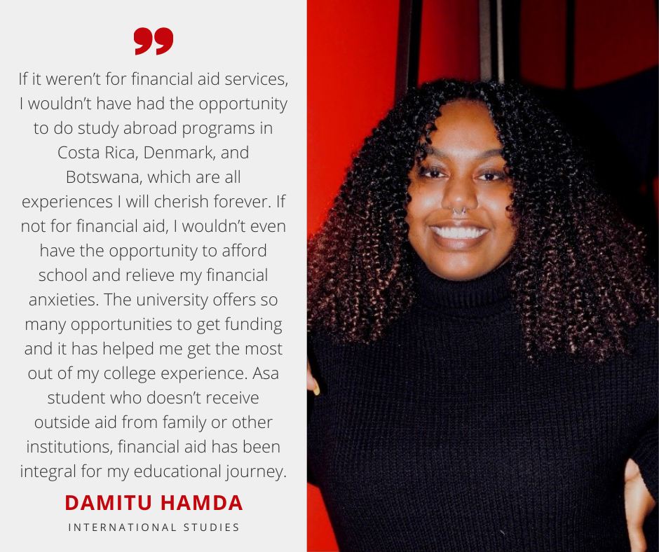 Damitu Hamda with Scholarship Quote